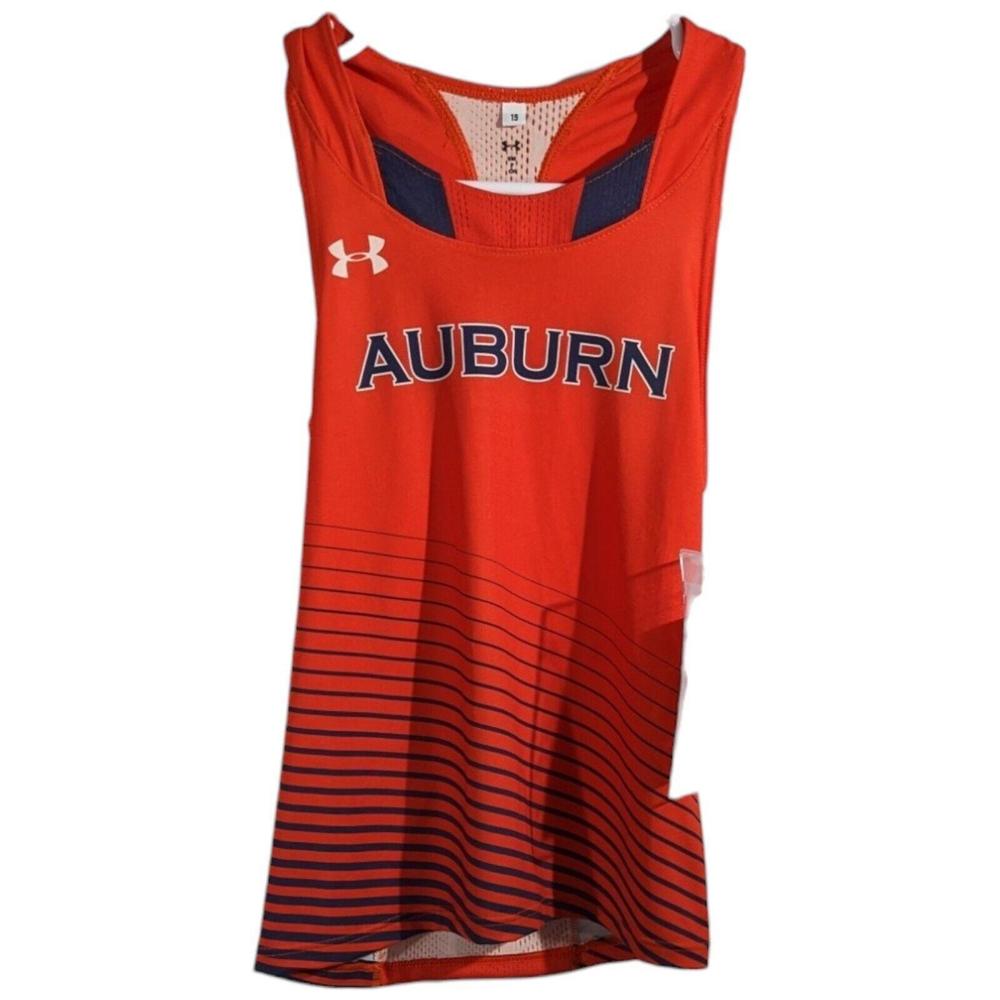Auburn Tigers Womens Track Singlet Orange Small Fitted Running Tank Under Armour